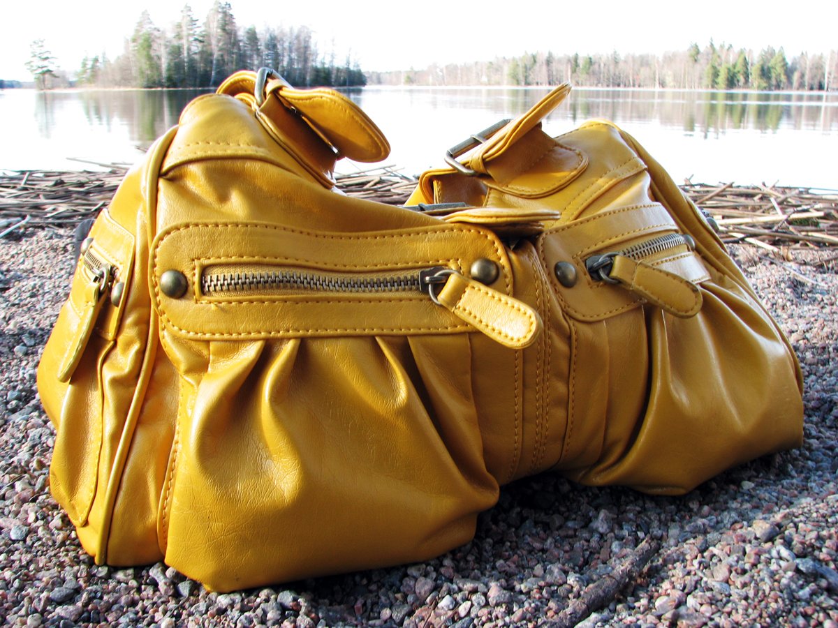 Designer leather backpack