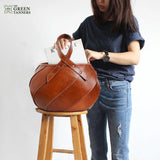 leather bag, tote bag, women leather bag, women leather tote, circular tote, circular bag
