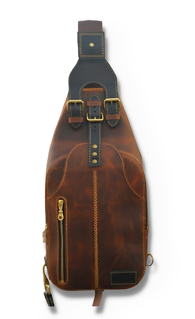 Men bag, crossbody bag, leather bag, leather cognac bag, sling bag, men leather bag, Sling Bag for Men