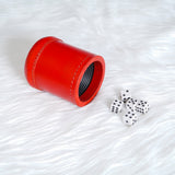 cup, dice cup, leather dice cup, black cup, red dice cup, red leather dice cup, leather professional dice cup