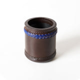 cup, dice cup. leather dice cup, black cup, blrown dice cup, brown leather dice cup