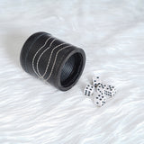 cup, dice cup, leather dice cup, white dice cup, leather backgammon dice cup
