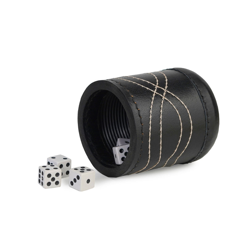 cup, dice cup, leather dice cup, white dice cup, leather backgammon dice cup