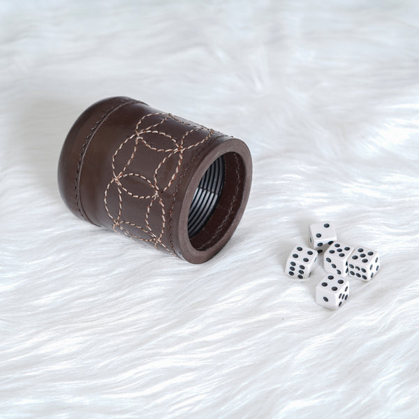 cup,dice cup,complimentary dice cup,brown dice cup,brown leather dice cup, Vintage Leather Dice Cup, Leather Antique Dice Cup