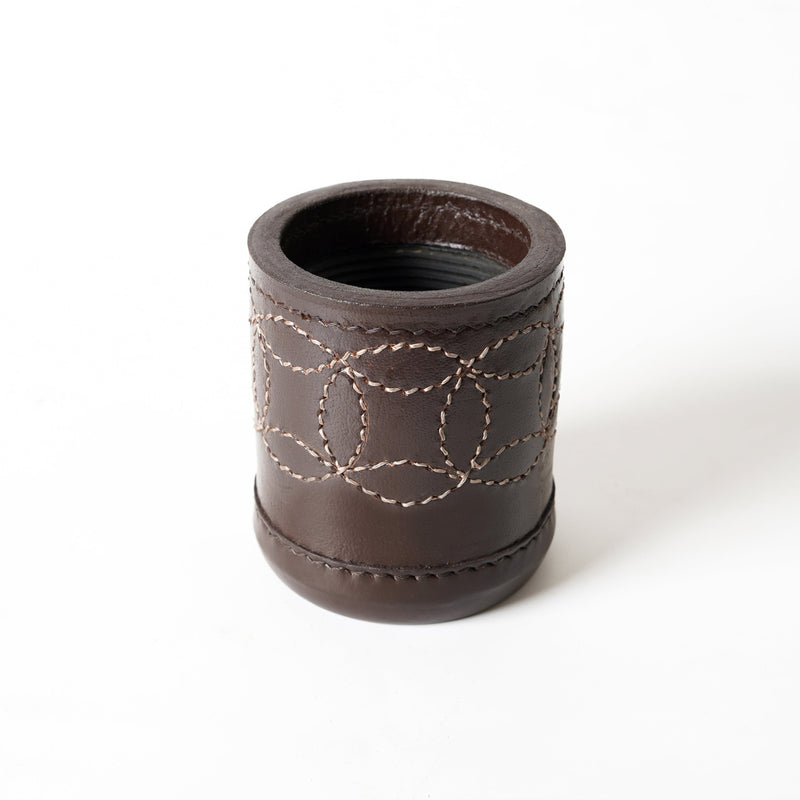 cup,dice cup,complimentary dice cup,brown dice cup,brown leather dice cup