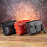 hunting sandwich tin, sandwich tin, black leather case, leather case, leather saddle case
