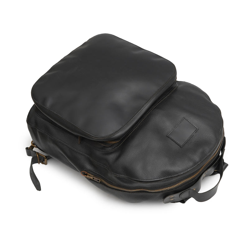 leatrher backpack, black backpack, laptop backpack, leather laptop backpack, black laptop backpack, Black Leather Backpack