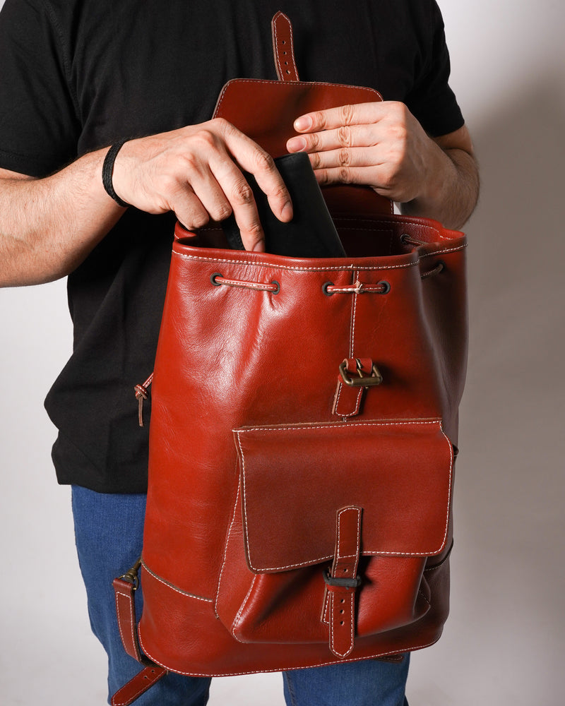 Leather bag, bucket bag, backpack, leather backpack, backpack straps, Leather Bucket Bag