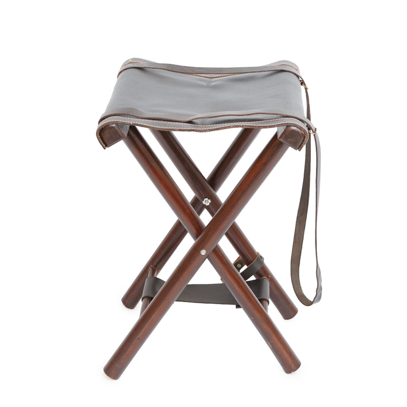 folding stool, leather folding stool, camping folding stool, leather stool, Leather Camping Stool
