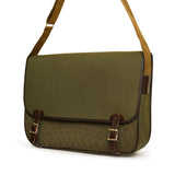 leather bag, leather canvas bag, canvas satchel bag, bag with game pocket, satchel bag, leather satchel bag