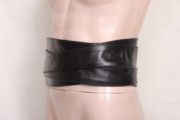 Premium Leather Obi Corset Belt | Women's Leather Waist Belt