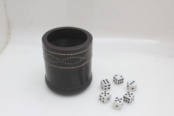 dice cup,leather dice cup,black dice cup,farkle dice cup, Leather Antique Dice Cup