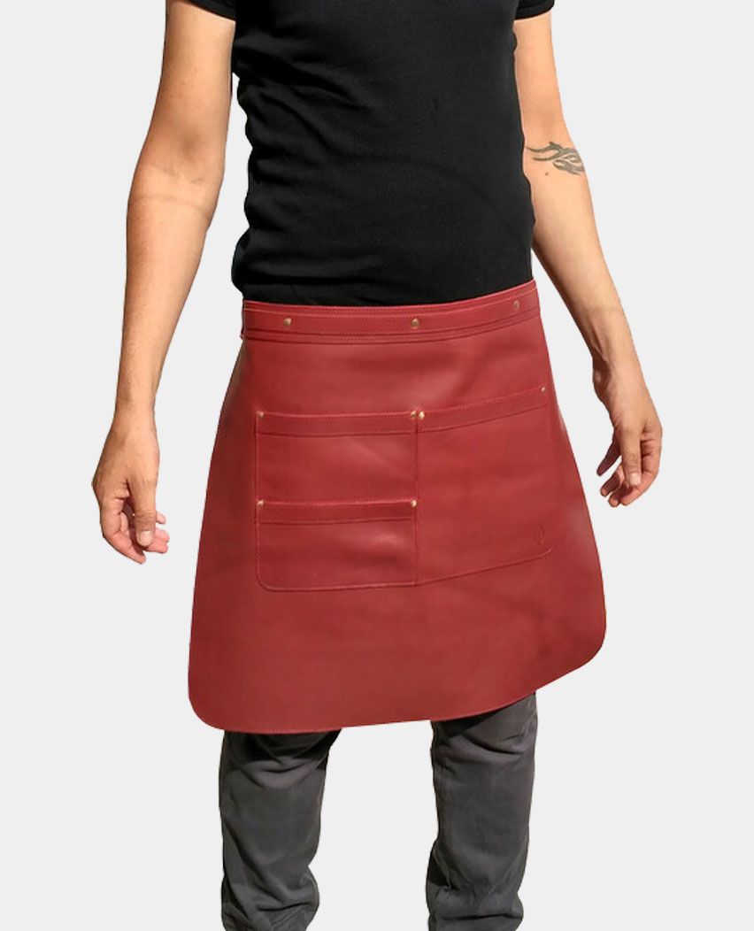 leather apron, leather waist apron, bbq waist apron