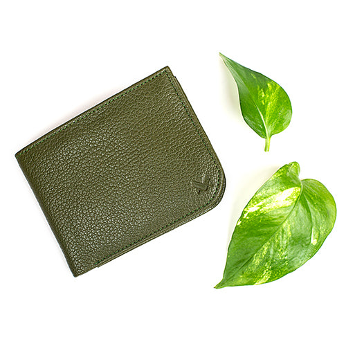 brown Leather wallet, mens front pocket wallet